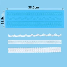 케이크 스텐실 Aomily 여러 스타일 꽃 레이스 금형 테두리 장식 도구 퐁당 3D 식품 학년 실리콘 매트 베이킹, 02) 85089, 1개