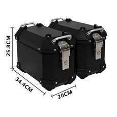 16L 鋁合金側箱 馬鞍箱 鋁箱 快拆側箱 摩托車側箱 重機側箱, 1個, 16公升黑色側箱+通用快拆架, 黑色