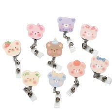 LivingJun 角色釣魚竿固定器, 01. 9 件套絲帶熊捲軸架