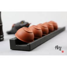 烏金石茶杯架，石製茶杯收納架，穩固防滑，簡約設計，適用多種茶杯，30x6x3cm, 1個