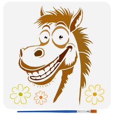 PET 추상 동물 페인팅 스텐실 동물 테마 벽화 패턴 아트 인테리어 소품 DIY, 호스 527, 1개