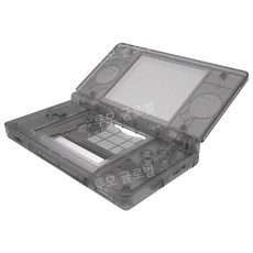 eXtremeRate NDSL 풀세트 커스텀 교체 키트 / 닌텐도 DS Lite DIY 세트 설치 도구 포함, 클리어 스모키 블랙