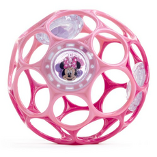 오볼 디즈니베이비 유아용 래틀 공 장난감 딸랑이 치발기, PINK(핑크), 1개