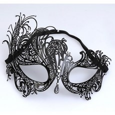 西門町發光派對屋 金屬鏤空黑色面具, 1個