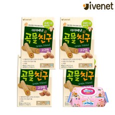 [아이배냇]곡물친구4종+물티슈100매, 곡물친구 고구마 4개+물티슈100매, 40g, 1세트
