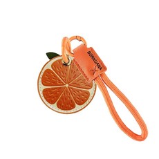 BORKUANA 에어태그와 호환되는 가죽 키체인 홀더 케이스 키링과 랜야드가 있는 귀여운 보호 커버 지갑 열쇠 가방 반려동물용 긁힘 방지 파인더 GPS 트래커 케이스(블, 오렌지 A