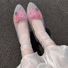핑크 플뢰르 젤리 슈즈 참 파츠 3P-SET
