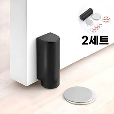 레스웨이 무타공 자석형 방문고정 도어스토퍼, 블랙, 2세트 블랙, 2세트