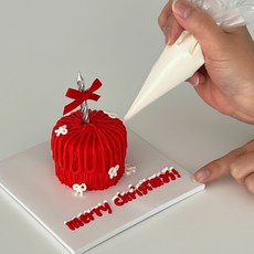 즈킁 크리스마스 한입 케이크 만들기 키트 레드 화이트, 1개, 110g