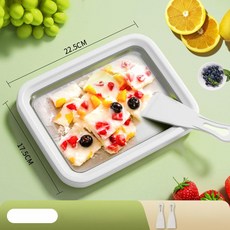 올데이프로덕트 철판아이스크림판 요거트 가정용, 화이트 304 스테인리스스틸 더블 스쿱, 기본 색상