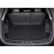 럭키카 쏘렌토 MQ4 트렁크매트 카매트 차박매트 방수 가죽 매트 (도어매트증정), 블랙, 쏘렌토MQ4 6인승 사운드유