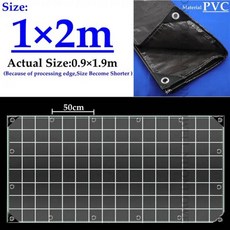 0 2mm 80% 음영 검은 메쉬 PVC 방수 타포린 커버 그물 발코니 태양 그늘 홈 가구, 1x2m, 1개