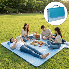 담하온 접이식 가방 방수 돗자리 피크닉매트 캠핑 휴대용, 블루