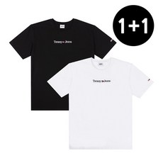 타미힐피거 TOMMY HILFIGER [1+1]타미진스 공용 자수로고 반팔티셔츠 604133