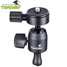 TAKEWAY 球型萬向雲台T-B02 迷你夾鉗式腳架雲台 適用於T1 R1 R2 tripod 單腳架, 1個, T-B02