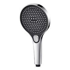 新一代增壓旗艦版花灑 增壓三檔模式 AIR增壓系列 1.5米不銹鋼軟管 大面板免打孔支架, 黑色增壓花灑, 1個