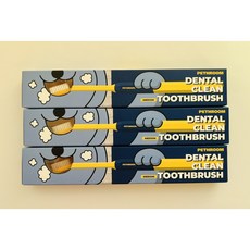 페스룸 반려동물 프리미엄 항균 초극세사모 덴탈 클린 칫솔 M, 옐로우, 3개