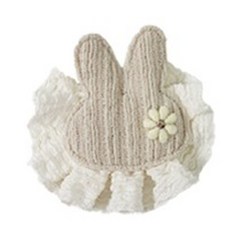 (TD) 귀요미 광목 린넨 가방 소품 뱃지-레이스 토끼