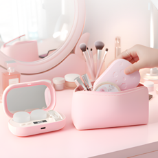 디프 휴대용 초음파 렌즈 세척기, 핑크, 1개