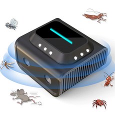 초음파 쥐 퇴치기 해충 퇴치기 쥐 바퀴벌레 개미 좀벌레 모기 퇴치기, 초음파 블랙