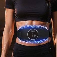 跨境懶人甩肚機甩腰細腰抖肚抖抖機健身熱敷按摩腰帶腹部按摩儀, 1個, 黑色