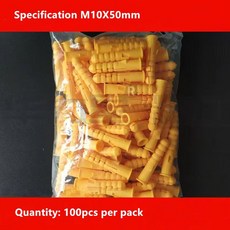 1 -4개 리브 플라스틱 팽창 파이프 M8 고무 나사 M6 M1 벽 나일론 앵커 플러그 기둥, M10X50mm