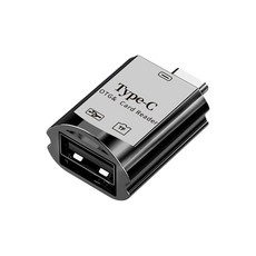라온 CR-400C 메탈 C타입 USB OTG 젠더 마이크로SD 카드리더기, 블랙, 1개