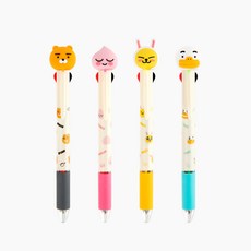 카카오프렌즈 피규어 멀티 4색 볼펜, 튜브, 1개