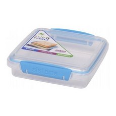 Sistema 클립 잇 투 고 샌드위치 박스 일반도시락, 1개, Clear