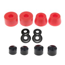 shangren PU 충격 방지 스케이트 보드 부싱 교체 독립 와셔 마모 방지 너트 트럭 재건 키트 롱 보드 재건 키트 스케이트, 빨간색, 1개