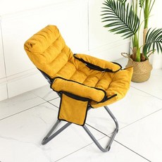 바닥 의자 좌식 소파 접이식 등받이 거실 휴식 체어 가정용 발코니 침실 레저 낮잠 안락 컴퓨터 야외 1인용 게으른, 18)yellow S