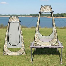 KFP 원터치 양문 낚시 텐트 일회용 간이 샤워실 탈의실, 1세트, 밀리터리