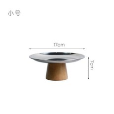 不銹鋼木質高腳展示盤 甜點架 蛋糕架 裝飾果盤, 白色