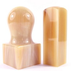 印鑑達人 嚴選特A級赤牛角公司章 1寸大章 6分小章（含刻工．附皮套）, 1個, 大章+小章