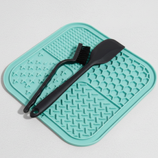 튼튼댕냥 스파츌러 세척솔 셋트 프리미엄 급체방지 리킹매트, 1개, 민트