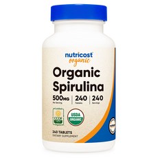 뉴트리코스트 오가닉 스피루리나 500mg 240캡슐, 240정, 1개