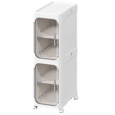 수납하마 접이식 틈새수납장 이동식 틈새선반 냉장고 세탁기 공간수납, 화이트, 1개