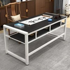 서예 테이블 붓 취미 100x60x80cm 가정용 거실 동양화 예술, G. 검은색 얼굴 + 흰색 다리 브러쉬 홀더 포함