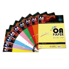 상우문화사 컬러OA페이퍼 A4 80g 색지 25매 43색 복사지 컬러, S27밝은녹색 25매