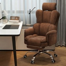 Takata 인체공학 게이밍 의자 헤드 등 허리 지지 편안한 발받침 포함 테크 패브릭 컴퓨터 의자 CL, 브라운색