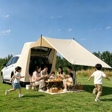 차박텐트 차량용 도킹 쉘터 차박 도킹텐트 도킹 트렁크 쉘터 카텐트 차박 텐트 도킹 카 쉘터 세단겸용 카텐트, 8명, 베이지
