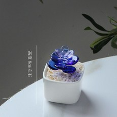 熱銷琉璃盆栽 仿真多肉 綠植花卉玻璃工藝品 桌面擺件 辦公室療癒小物 生日禮物, 1個