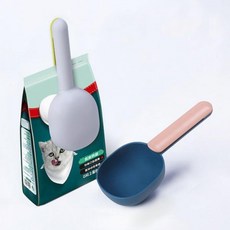 2 in1 반려 동물 강아지 고양이 사료 급식 정량 계량 스푼 스쿱 밀봉 보관 집게 클립 M10606, 1개, 1ml, 상세페이지 참조