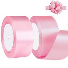 SUTOUG 블루 새틴 리본 3.8cm(1-1/2인치) x 2롤 블루 와이드 새틴 패브릭 리본 선물 포장 크리스마스 결혼식 꽃다발 휴일 파티 초대용