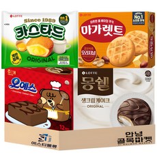 36번 롯데 해태 대용량 파이류 4종 마가렛트(대)+오예스(대)+카스타드(대)+몽쉘생크림(대), 마가렛트+오예스+카스타드+몽쉘생크림, 1세트