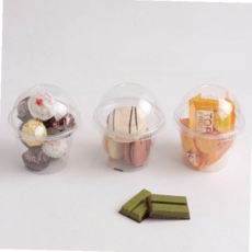 일회용용기 9온즈 과일 컵 디저트 파티 일회용 용기 투명컵, 디저트 컵 세트 260ml