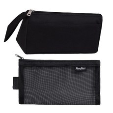 [미오르] 필통 펜 파우치 2종세트, 1개, 블랙