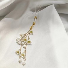 은방울꽃 꽃 전화 스트랩 키 체배낭 매력 보석 액세서리 여자 선물, [01] WT
