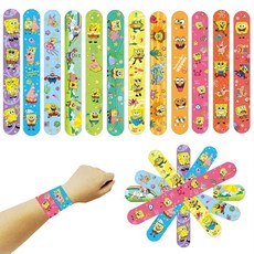 파티 선물 슬랩 풍선 식기 접시 어린이 팔찌 테이블보 장식 스폰지밥 가방 용품, 12pcs Slap Bracelets