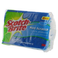 스카치브라이트 논-스크래치 스크럽 스폰지 수세미 111 x 66 x 20mm, 6개입, 1개